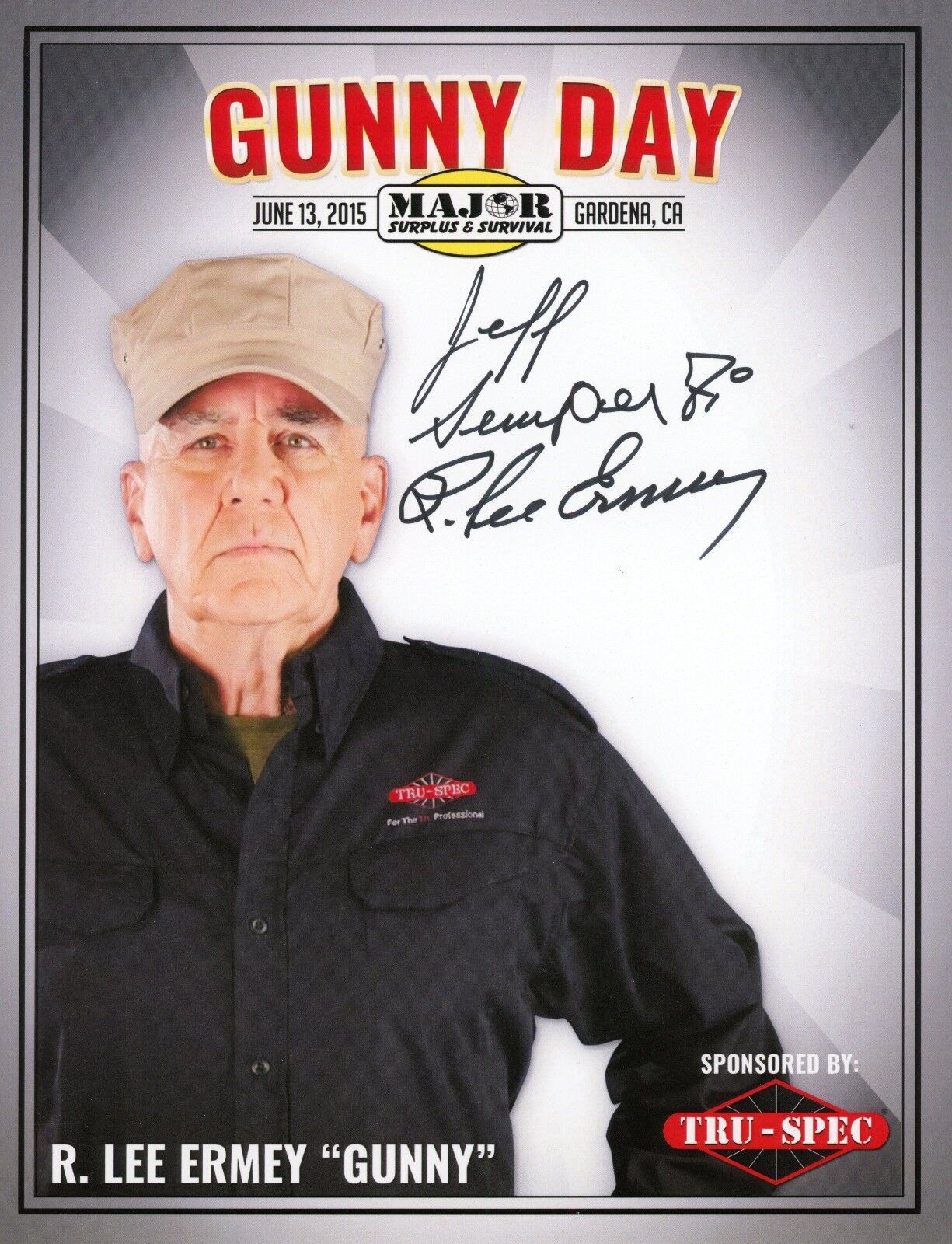 ~R. LEE ERMEY Authentic Hand-Signed GUNNY FULL METAL JACKET