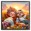 Old Couple-Full Embroidery 3 Strands 11CT Stamped Cross Stitch-40*40CM