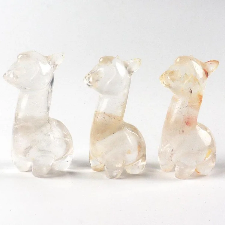 Clear Quartz Crystal Carving Alpaca Animal Bulk