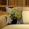 Van Gogh Sunflower Cross Stitch Pillow Cover Kit 11CT Stamped 3-Strand Embroidery 45x45cm