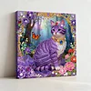 Purple Cat Art Diamond Painting Kit for Adults Home Decor 25x25cm With Frame