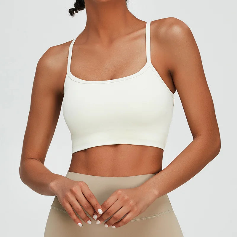 Llyge Women White Strap Push Up Sports Bra for Women Gym Running yoga top Bra Athletic Vest Hollow out Sportswear Underwear llyge