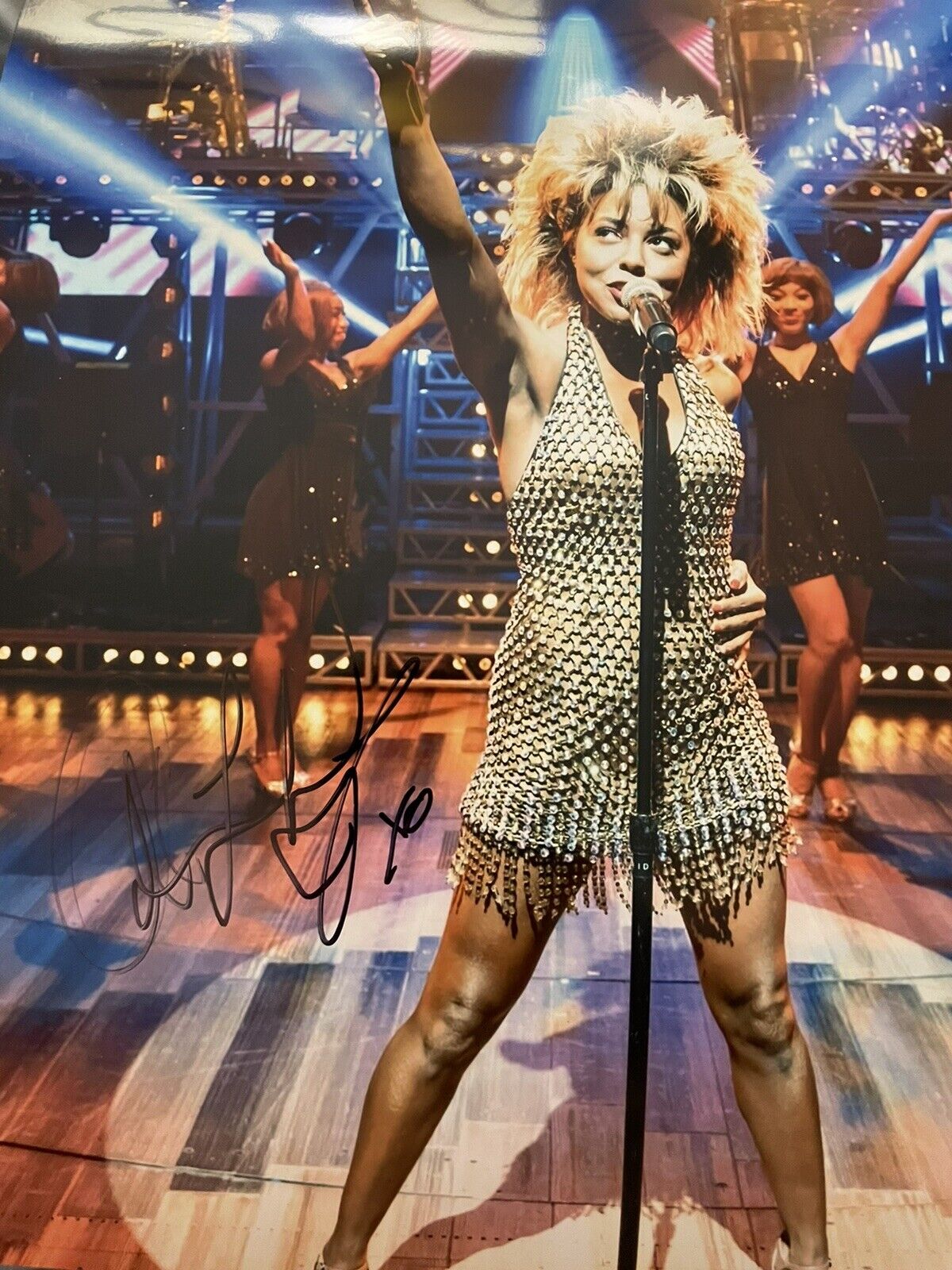 adrienne warren signed tina turner broadway musical Photo Poster painting album playbill