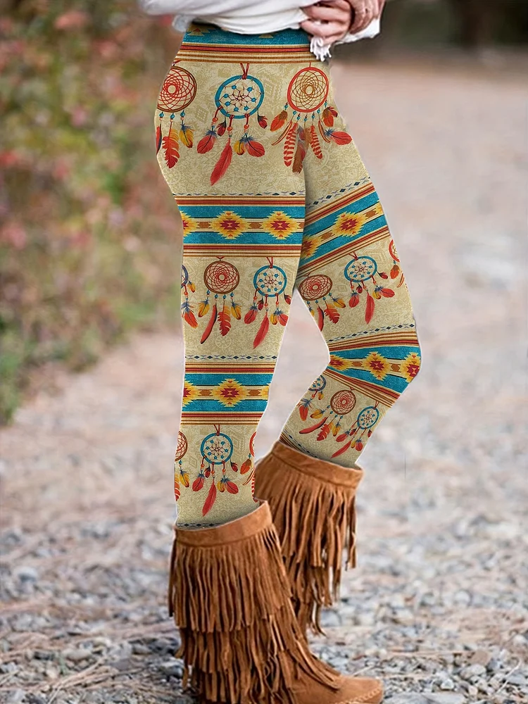 Western Ethnic Print Skinny Leggings