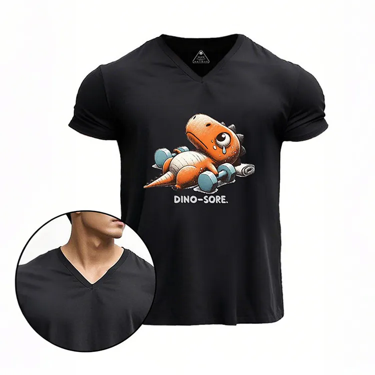 Dino-sore V-neck Gym Shirt
