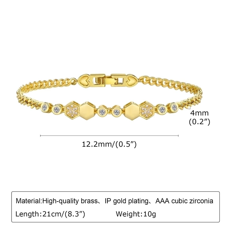 Brass Minimalist Metal Grain Zircon Bracelets