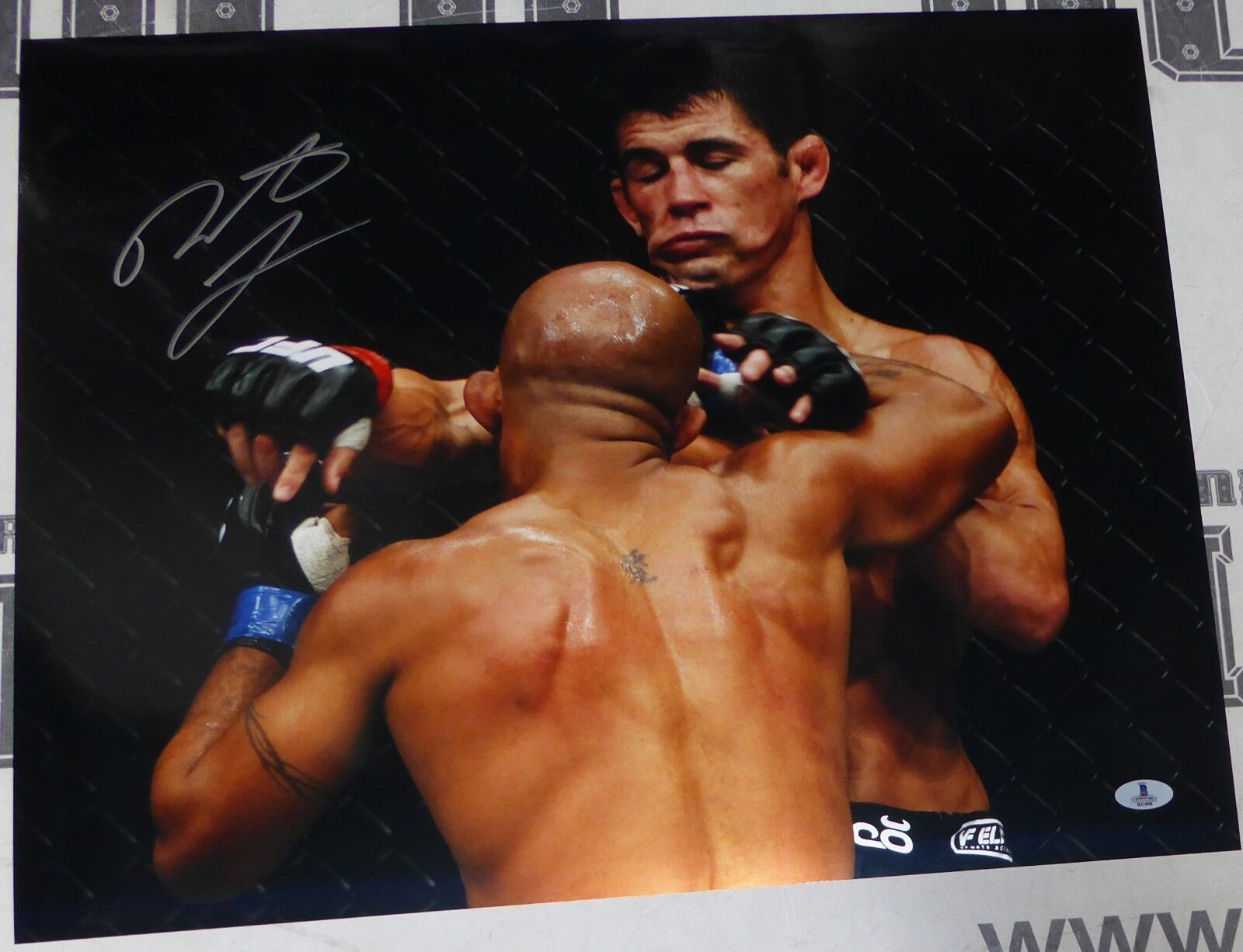 Demetrious Johnson Signed UFC 16x20 Photo Poster painting BAS Beckett COA Metallic Cruz Picture