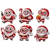 6Pcs Diamond Painting Acrylic Santa Claus Fridge Stickers
