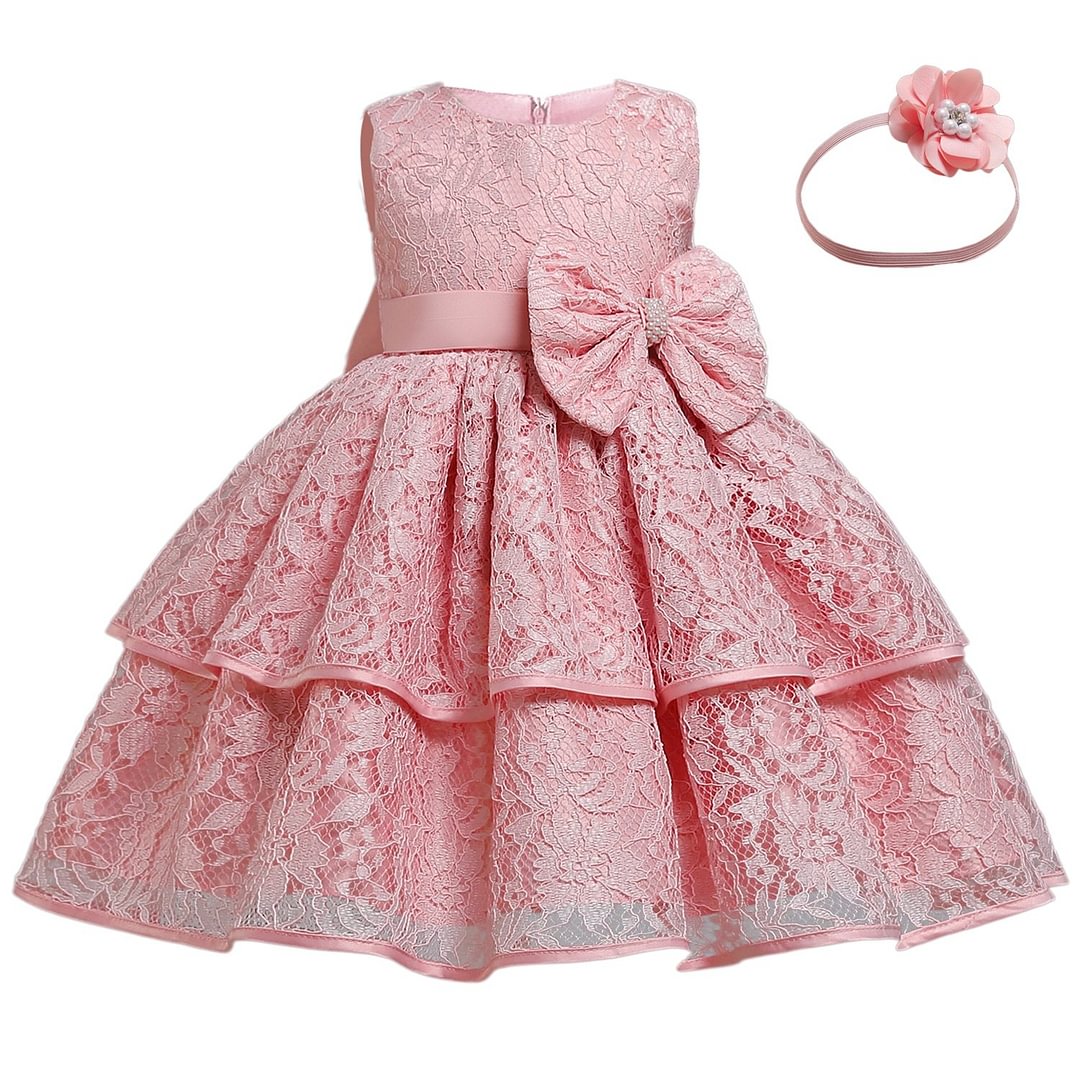 Baby Girls 1st Birthday Princess Dress 2 Years Toddler Kids Lace Embroidery Flower Tutu Baptism Dresses Newborn Party Costume