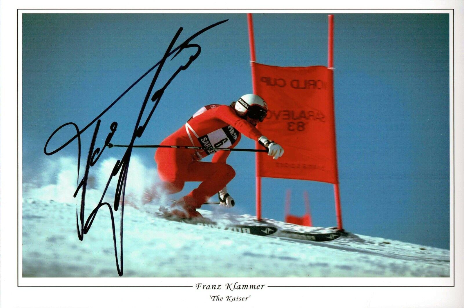 Franz KLAMMER Signed Autograph 12x8 Photo Poster painting A AFTAL RD COA Downhill Skier Olympics