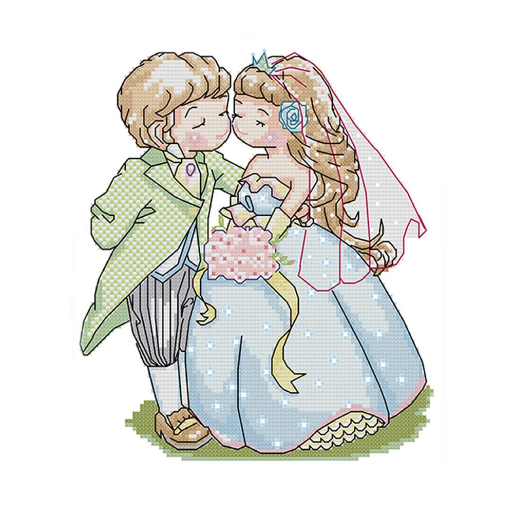 

My Wedding - 14CT Stamped Cross Stitch - 29*25cm, 501 Original