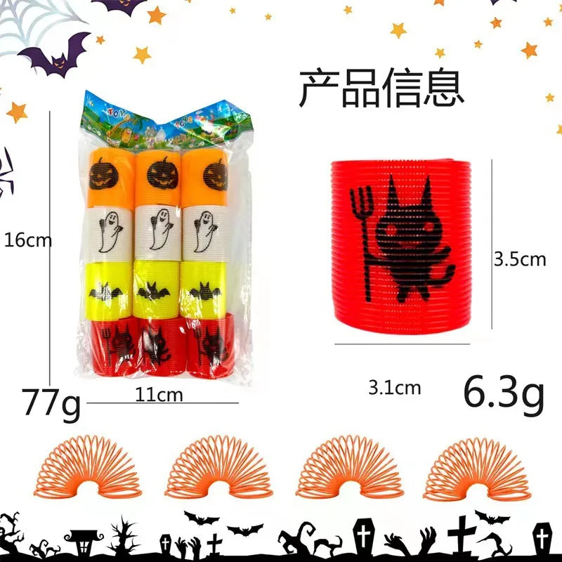 12 Pieces Cute 3. 5cm Children’s Colorful Spring Coil Little White Rabbit Rainbow Elastic Force Circle Toy