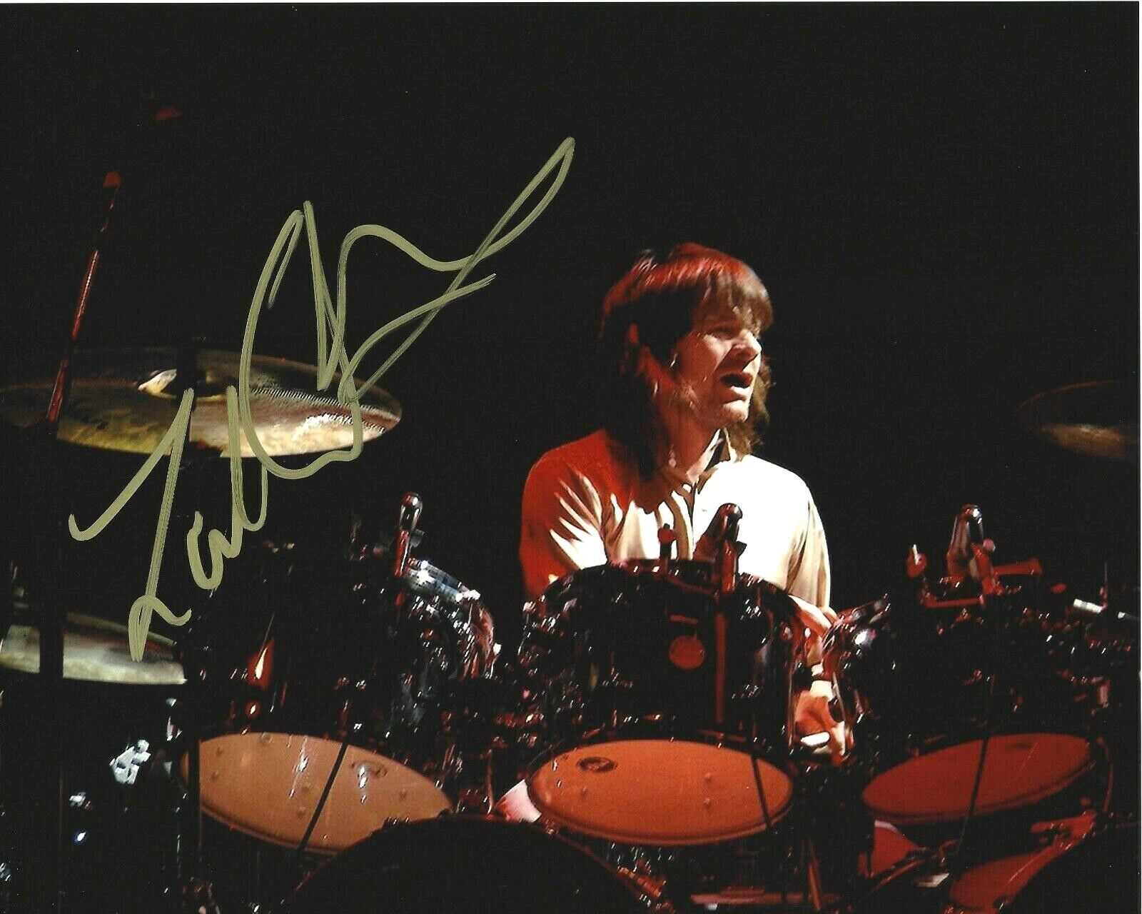 THE WHO DRUMMER ZAK STARKEY SIGNED 8x10 Photo Poster painting w/COA RINGO SON DRUM KIT TOUR