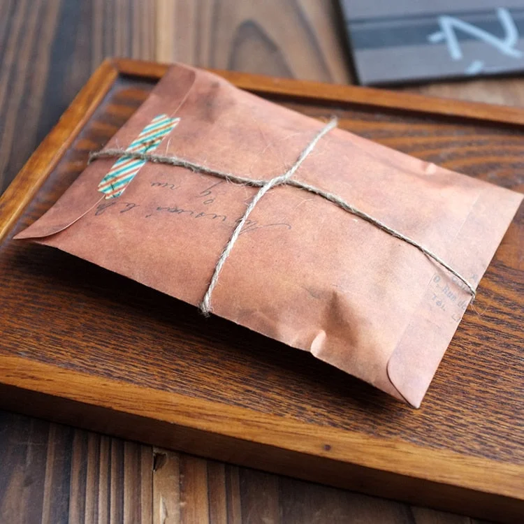 JIANWU 10pcs/set Back to do the old color brown paper envelope paper bag