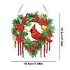 Diamond Painting Christmas Cardinal Wall Decor Wreath Pendant