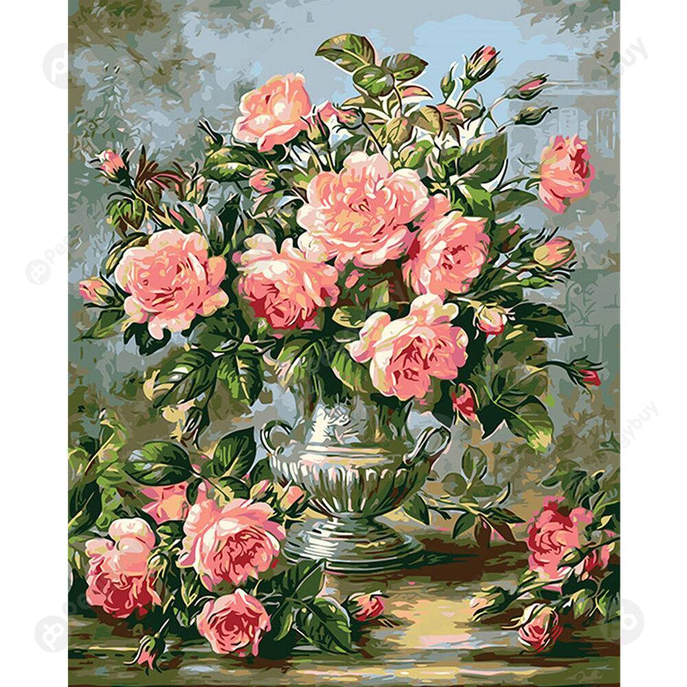 

40*50CM Paint By Numbers-Pink Flower, 501 Original