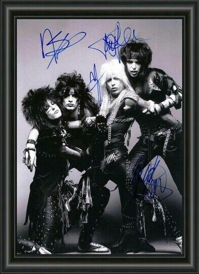 MOTLEY CRUE BAND PROMO - A4 SIGNED Photo Poster painting POSTER - HIGH GLOSS PRINT