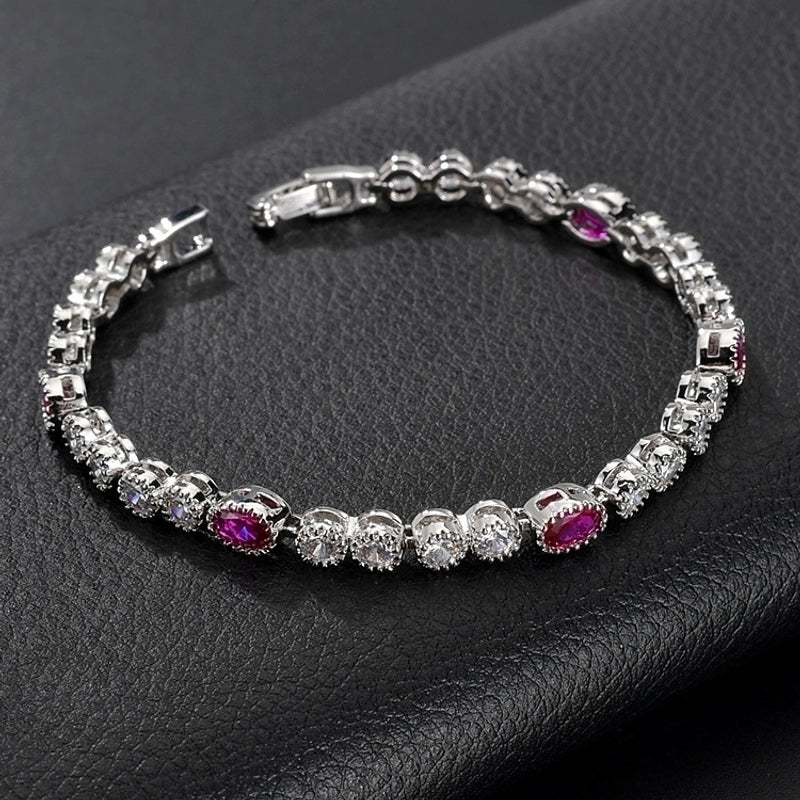 Copper 18K Gold Plated White Gold Plated Original Design Plating Inlay Multicolor Zircon Bracelets