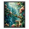 Flower And Bird Waterfall-11CT Stamped Cross Stitch 45*55cm/17.72*21.65in