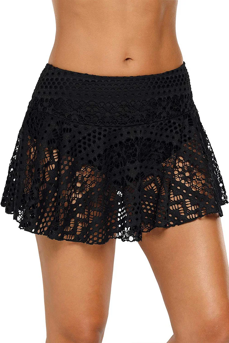 Fashion Black Lace High-Waisted Triangle Swimwear  Flycurvy [product_label]