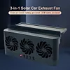 Solar Car Exhaust Fan with 3 Air Outlets Car Radiator Cooling Fan for All Cars