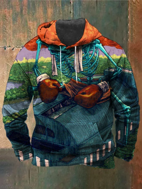 Unisex Skull Print Heavyweight Hoodies