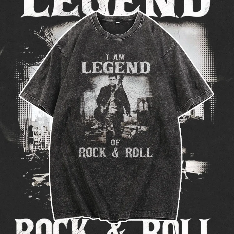 Davidhawaii100% Cotton Casual Men's Vintage Rock Street T-Shirt - 100% Cotton