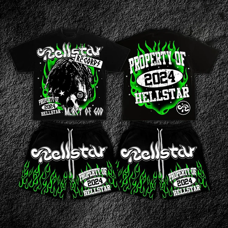 Personalized Hellstar Skull 2024 Graphic T-Shirt And Shorts Set