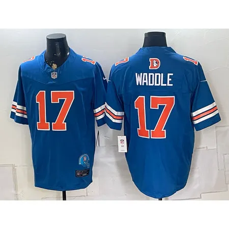 Men's Denver Broncos #17 Jaylen Waddle Royal Vapor F.U.S.E. Limited Jersey 8LDL