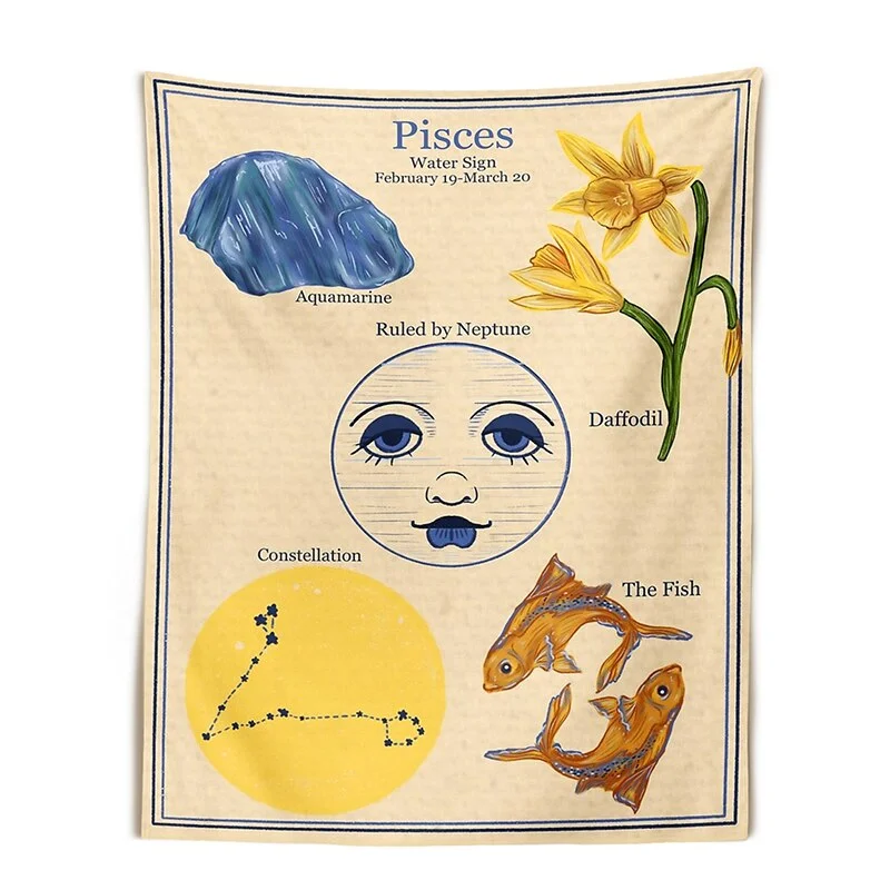 Constellation Tarot Tapestry Boho Tapestry Tarot Card Tapestry Wall Hanging Trippy Divination Beach Mat Sun Moon Wall Decor