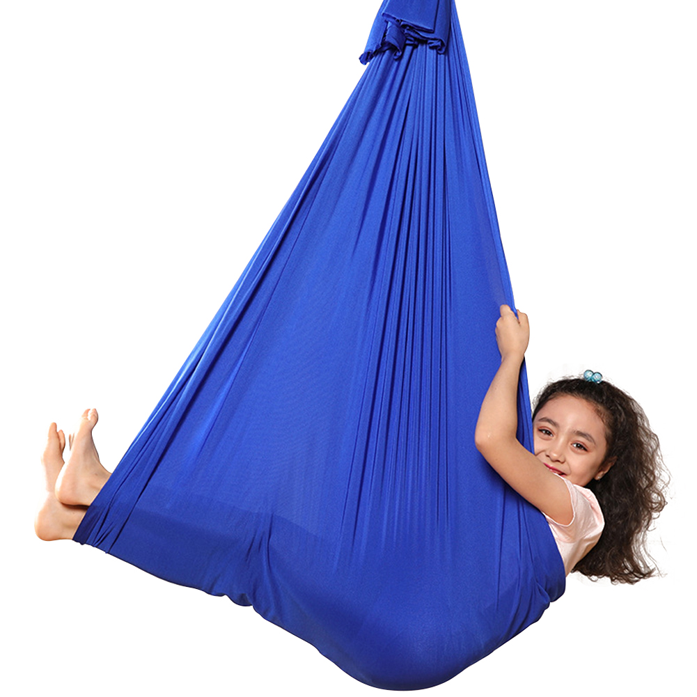 

Elastic Children Hanging Cuddle Swing Therapy Hammock for Autism ADHD ADD, Lake blue, 501 Original