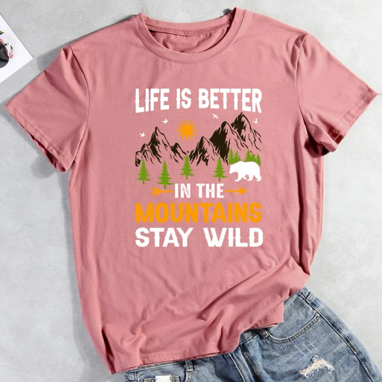 PSL-Life is better in  mountains T-Shirt-013130