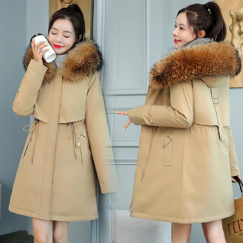 Toloer Add Velvet And Thick Pie To Overcome The Female 2024 Winter New Medium And Long Korean Version Of Ing Cotton Clothes Show Thin Cotton-Padded Clothes-Outfit Ideas
