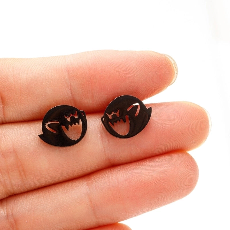 1 Pair Funny Little Monster Polishing Plating 304 Stainless Steel 18K Gold Plated Ear Studs