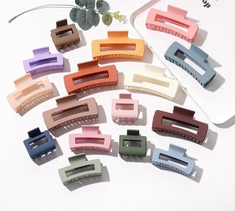 Minimalist Solid Color Plastic Hair Claws