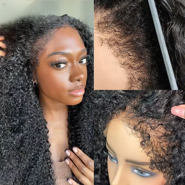 4C Edge! Kinky Curly HD Lace Frontal Wig
