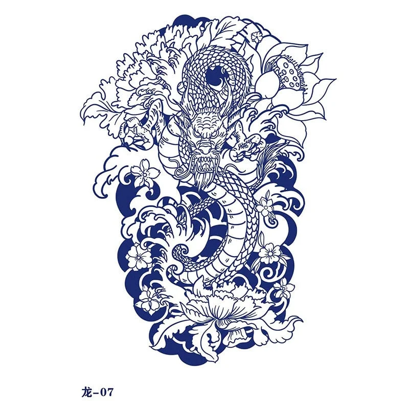 Dragon Juice Ink Tatouage Semi Permanent Temporary Tattoo Stickers Waterproof Lasting Tatuajes Temporales Hombre Art Fake Tattoo