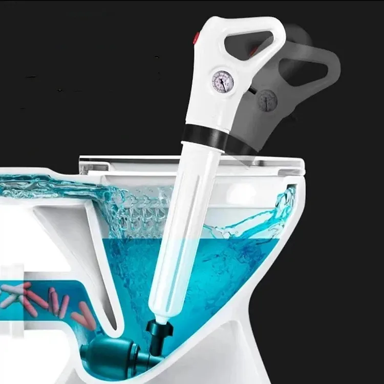 Pneumatic floor drain unclogging tool