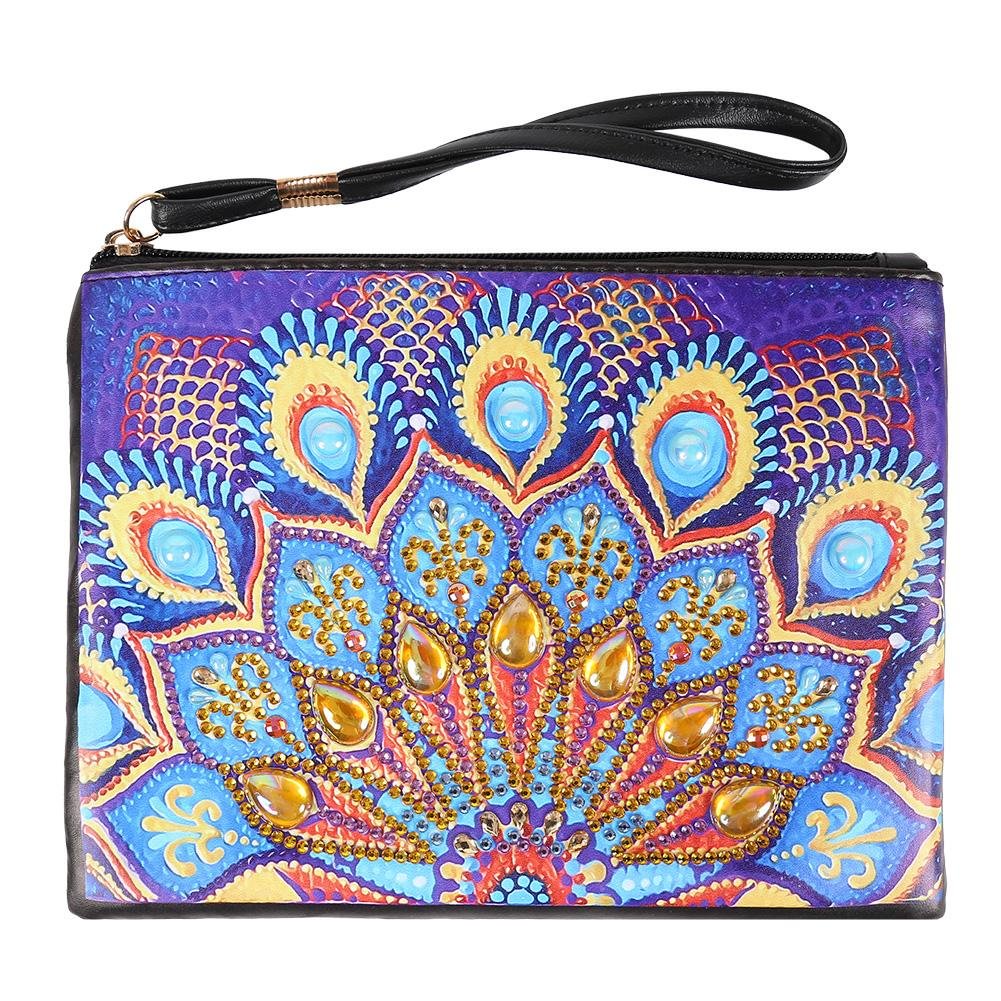DIY Mandala Crystal Rhinestones Diamond Painting Wristlet Clutch Women Wallet
