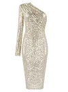Sequined One-Shoulder Mini Dress