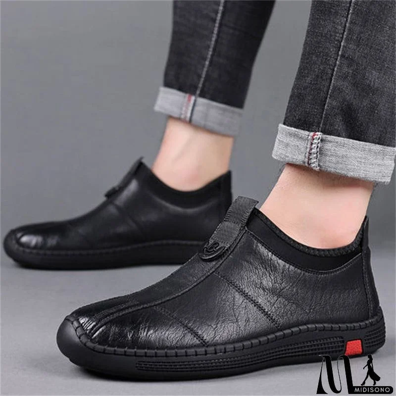 MidiSono - Men's Autumn Comfy Breathable Slip-on Business Genuine Leather Shoes