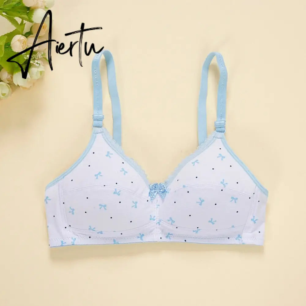 Aiertu  New Cotton Girl Underwear Top Push Up Bra Small Chest Decompression Comfortable Convenient Without Steel Ring Bra Teenage Girls Aiertu