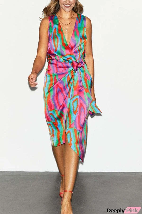 Ol Capable Sleeveless Printed Dress