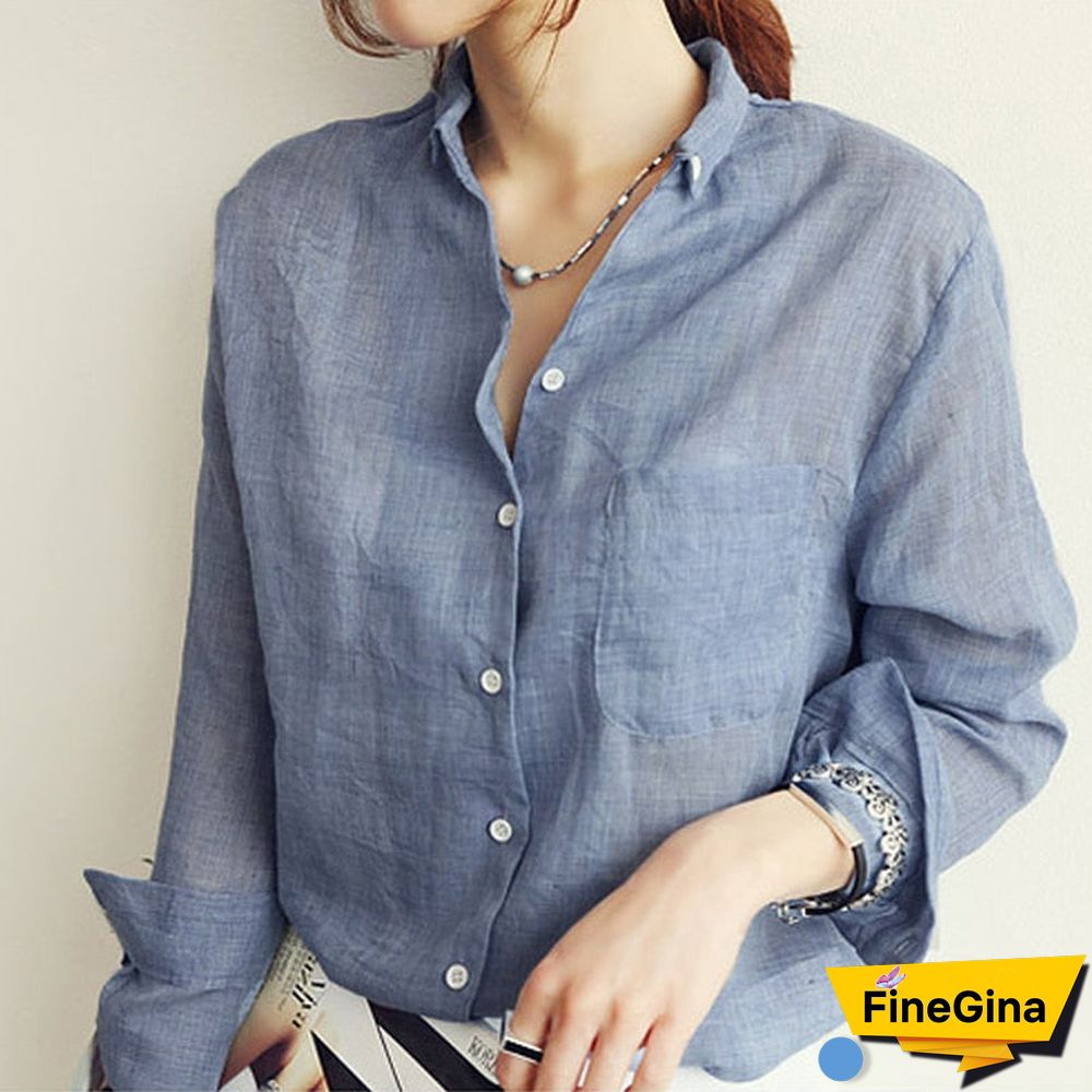 Chemisier Femme Womens Tops Fashion Summer Linen White Shirt Women Long Sleeve Blouse Korean Woman Clothes Roupas Femininas