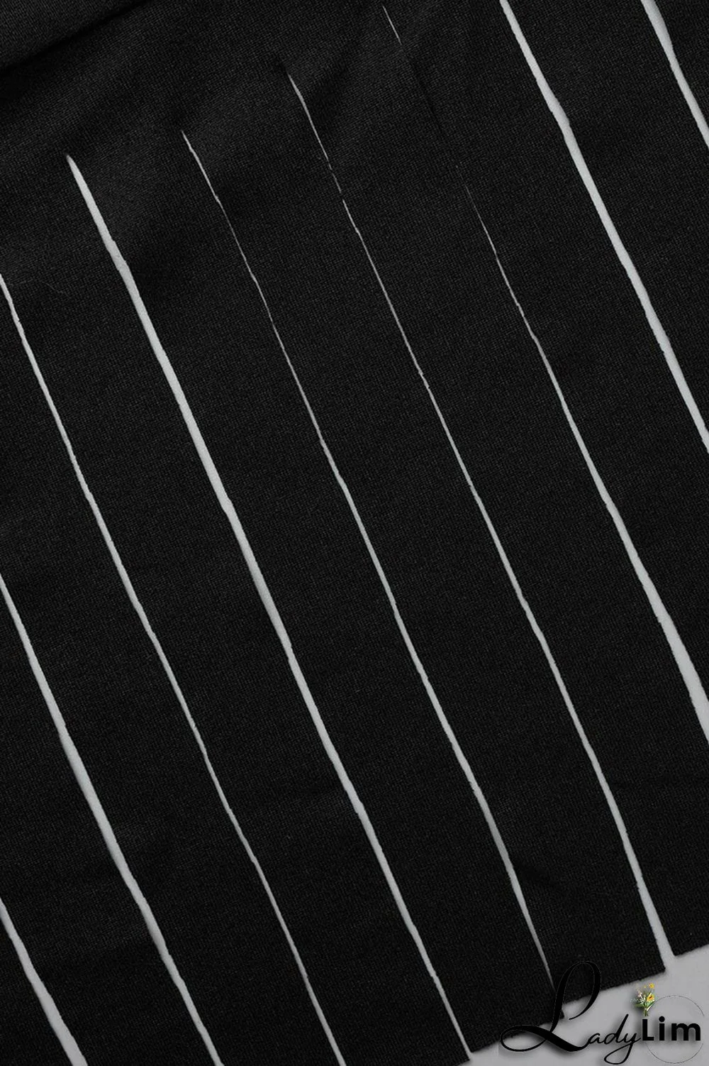 Black Fashion Casual Solid Tassel Regular High Waist Pencil Trousers