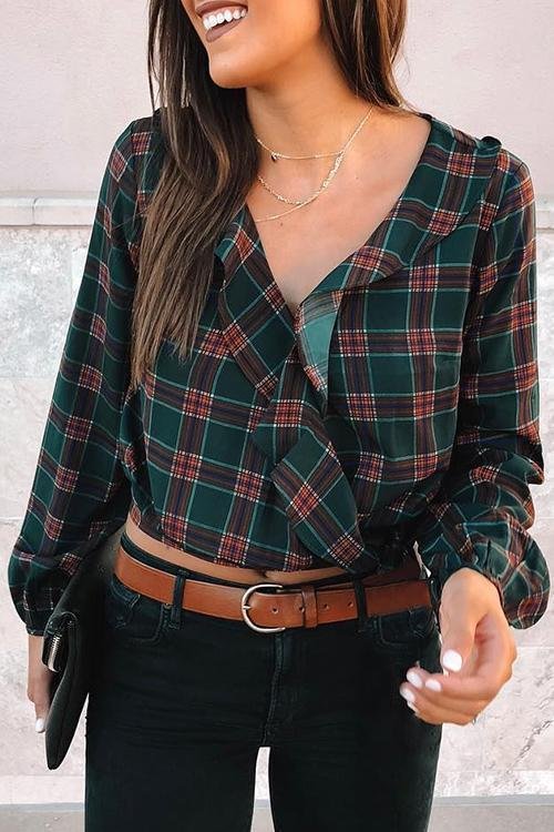 Collage Style Blackish Green Blouses - Shop Trendy Women's Clothing | LoverChic