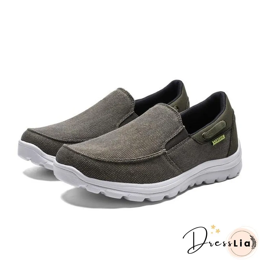 Men Canvas Casual Breathable Footwear Plus size Flat Shoes
