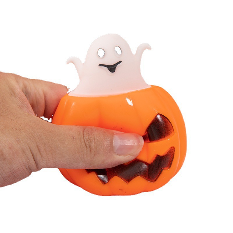 Halloween Funny Pumpkin Head Pinch  Ball Toy Pumpkin Ghost Decompression Toy