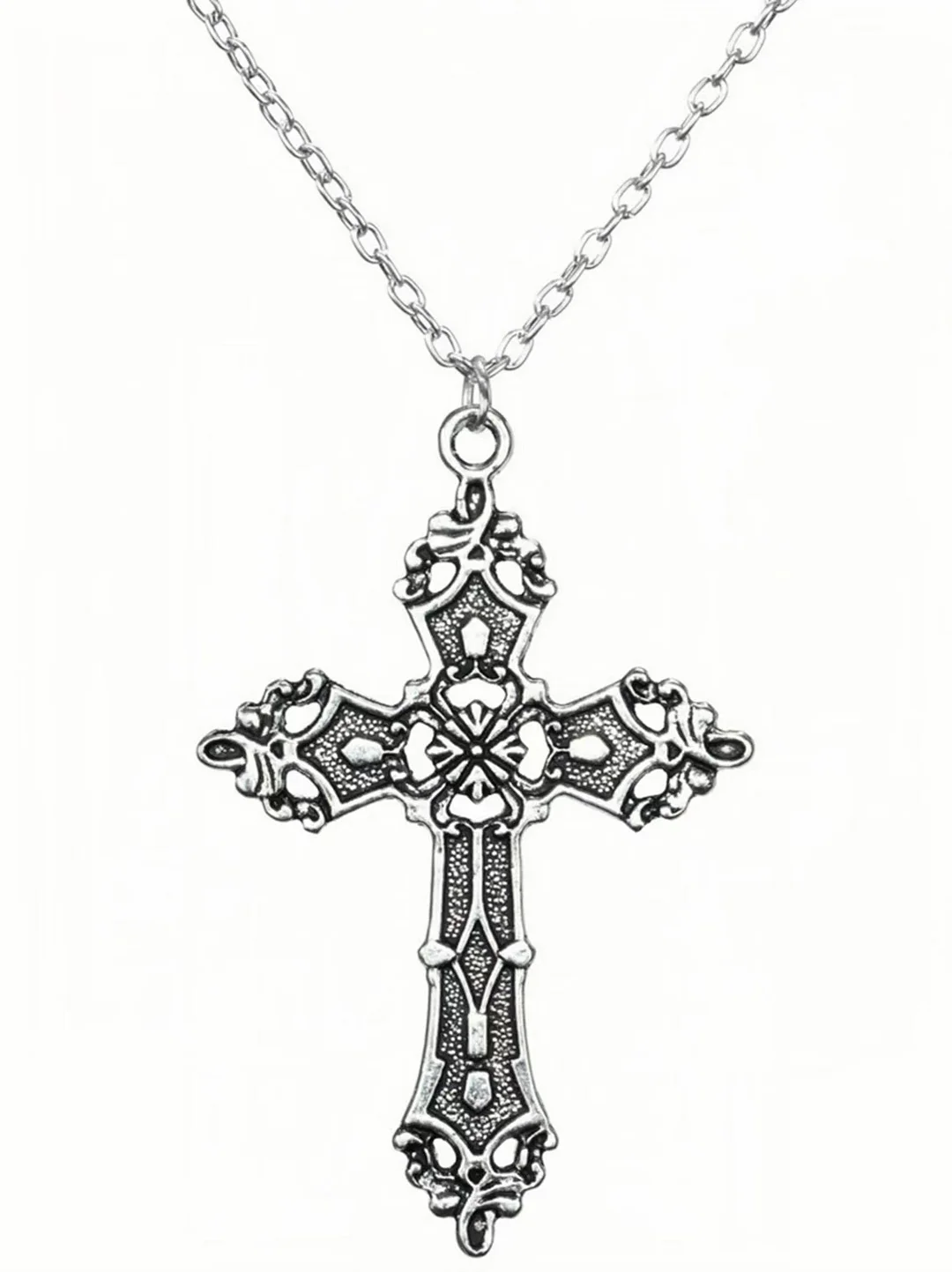 Brownm Punk Baroque Cross Necklace