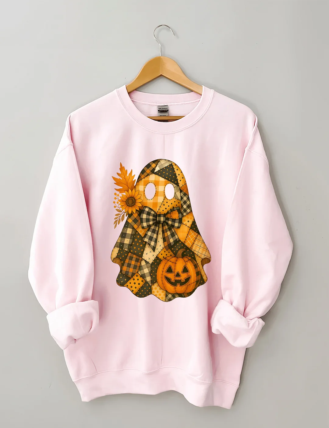 Retro Splicing Cute Ghosts And Pumpkins Sweatshirt